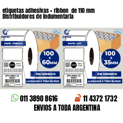 etiquetas adhesivas ribbon de 110 mm Distribuidores de indumentaria