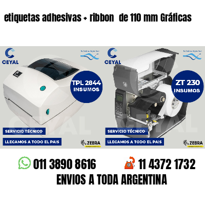 etiquetas adhesivas   ribbon  de 110 mm Gráficas