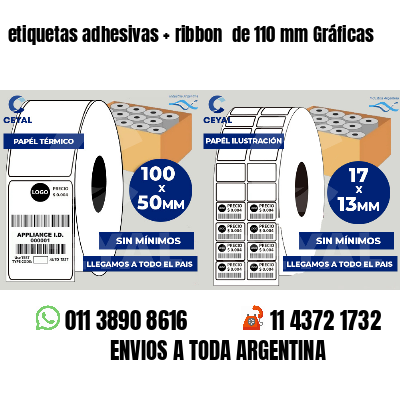 etiquetas adhesivas   ribbon  de 110 mm Gráficas