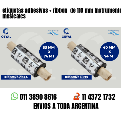 etiquetas adhesivas   ribbon  de 110 mm Instrumentos musicales