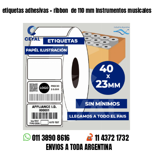 etiquetas adhesivas   ribbon  de 110 mm Instrumentos musicales