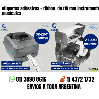 etiquetas adhesivas   ribbon  de 110 mm Instrumentos musicales