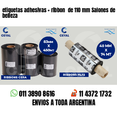 etiquetas adhesivas   ribbon  de 110 mm Salones de belleza