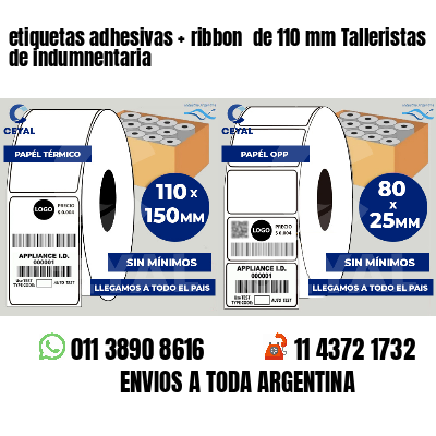 etiquetas adhesivas ribbon de 110 mm Talleristas de indumnentaria