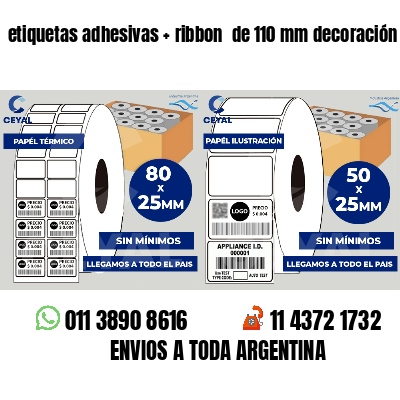 etiquetas adhesivas   ribbon  de 110 mm decoración