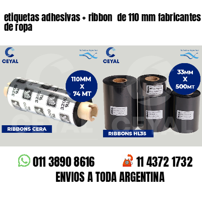etiquetas adhesivas   ribbon  de 110 mm fabricantes de ropa
