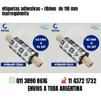 etiquetas adhesivas   ribbon  de 110 mm marroquinería