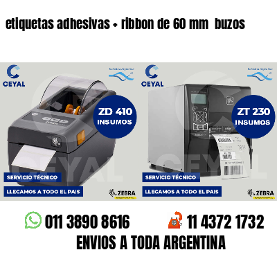etiquetas adhesivas ribbon de 60 mm buzos