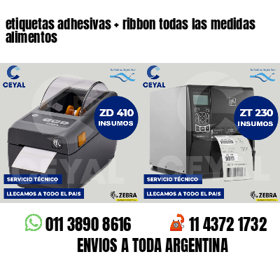 etiquetas adhesivas ribbon todas las medidas alimentos