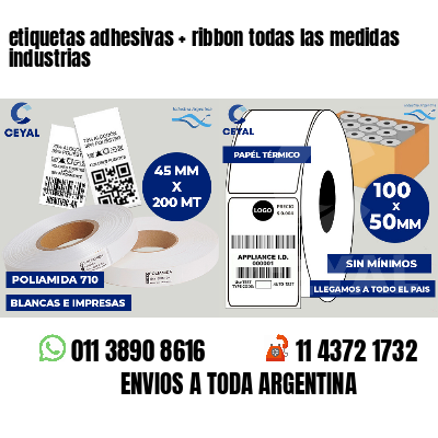 etiquetas adhesivas ribbon todas las medidas industrias