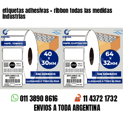 etiquetas adhesivas ribbon todas las medidas industrias