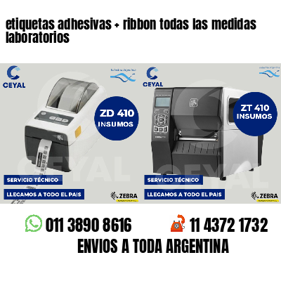 etiquetas adhesivas ribbon todas las medidas laboratorios