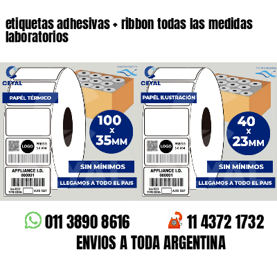 etiquetas adhesivas   ribbon todas las medidas laboratorios