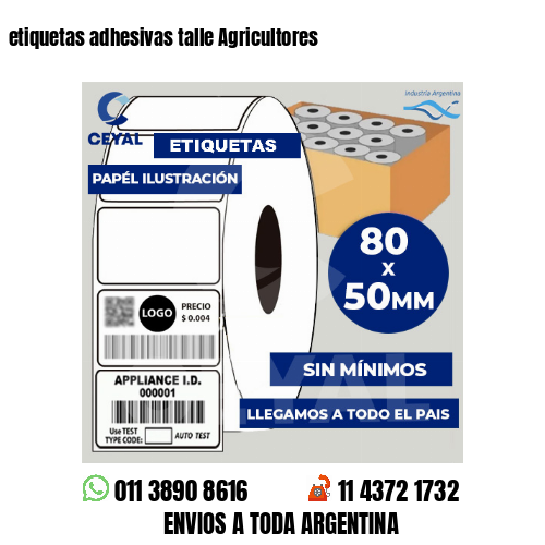 etiquetas adhesivas talle Agricultores