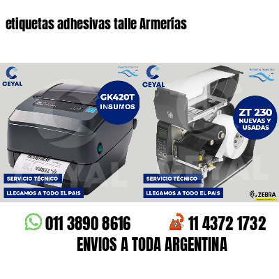 etiquetas adhesivas talle Armerías