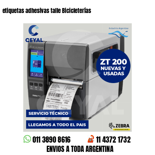 etiquetas adhesivas talle Bicicleterías