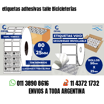 etiquetas adhesivas talle Bicicleterías