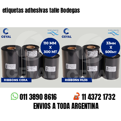 etiquetas adhesivas talle Bodegas