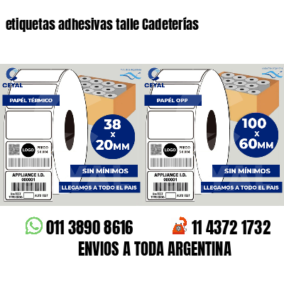 etiquetas adhesivas talle Cadeterías