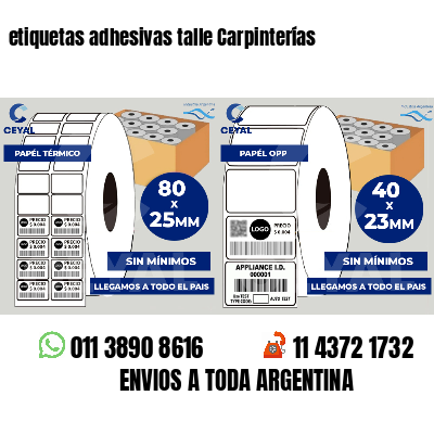 etiquetas adhesivas talle Carpinterías