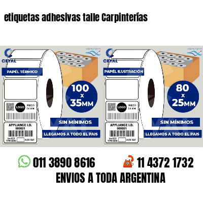 etiquetas adhesivas talle Carpinterías