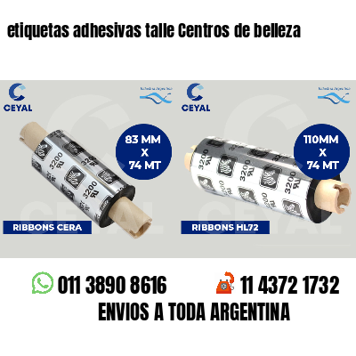 etiquetas adhesivas talle Centros de belleza