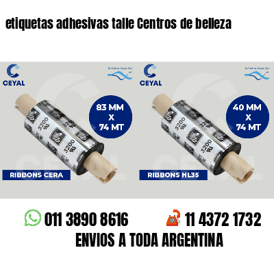 etiquetas adhesivas talle Centros de belleza