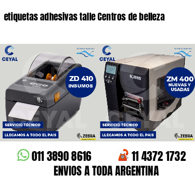 etiquetas adhesivas talle Centros de belleza