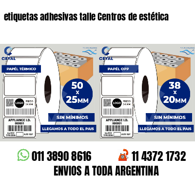 etiquetas adhesivas talle Centros de estética