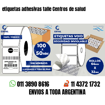 etiquetas adhesivas talle Centros de salud