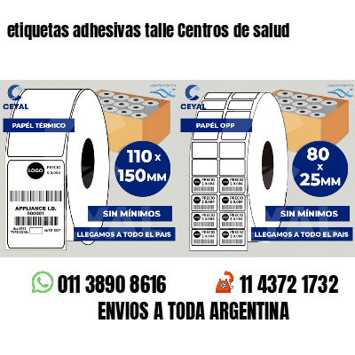 etiquetas adhesivas talle Centros de salud