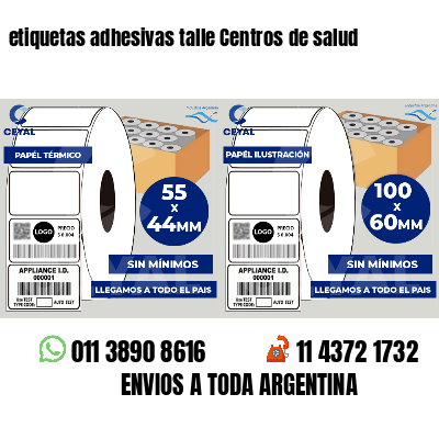 etiquetas adhesivas talle Centros de salud