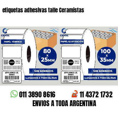 etiquetas adhesivas talle Ceramistas