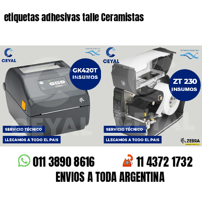 etiquetas adhesivas talle Ceramistas