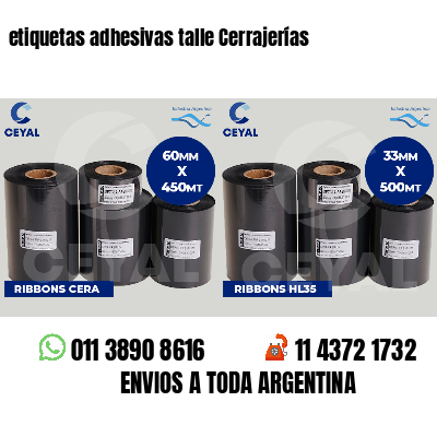 etiquetas adhesivas talle Cerrajerías