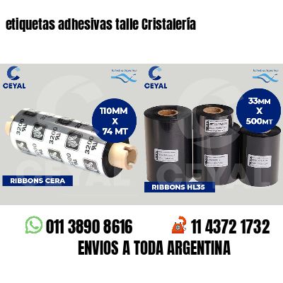 etiquetas adhesivas talle Cristalería