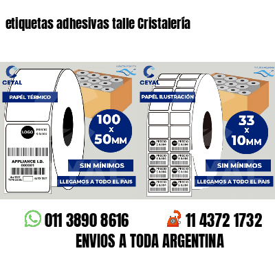 etiquetas adhesivas talle Cristalería