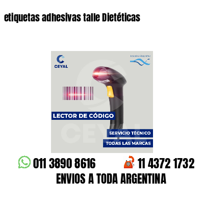 etiquetas adhesivas talle Dietéticas