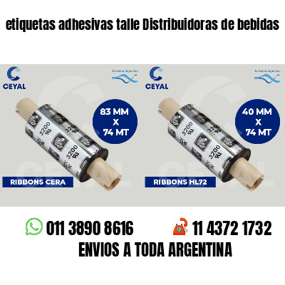etiquetas adhesivas talle Distribuidoras de bebidas