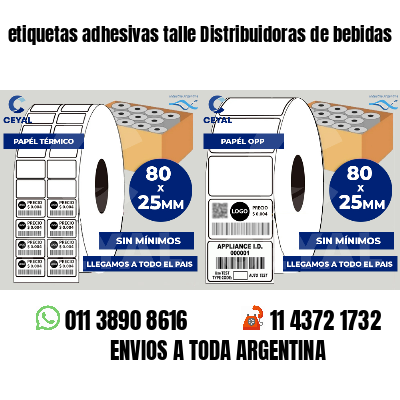 etiquetas adhesivas talle Distribuidoras de bebidas