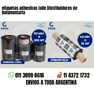 etiquetas adhesivas talle Distribuidores de indumentaria