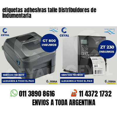 etiquetas adhesivas talle Distribuidores de indumentaria