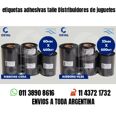 etiquetas adhesivas talle Distribuidores de juguetes