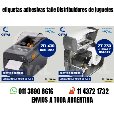 etiquetas adhesivas talle Distribuidores de juguetes