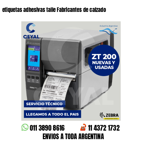 etiquetas adhesivas talle Fabricantes de calzado