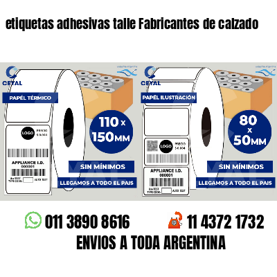 etiquetas adhesivas talle Fabricantes de calzado