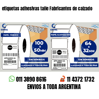 etiquetas adhesivas talle Fabricantes de calzado