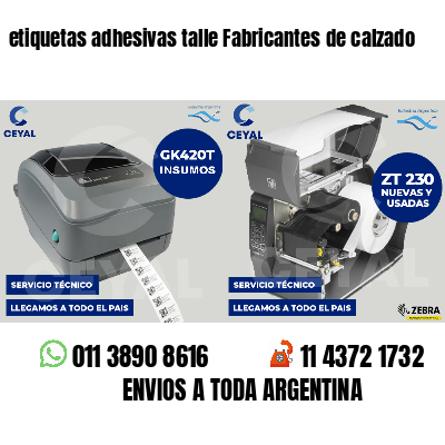 etiquetas adhesivas talle Fabricantes de calzado