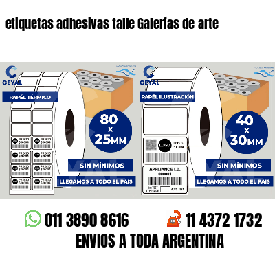 etiquetas adhesivas talle Galerías de arte