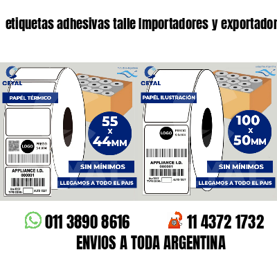 etiquetas adhesivas talle Importadores y exportadores